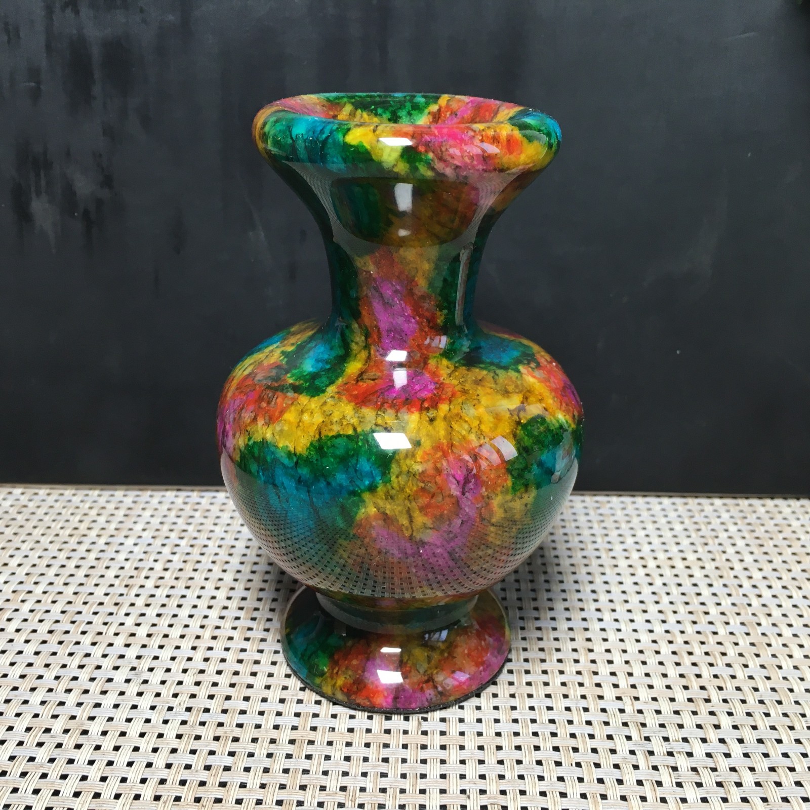 873g Natural “Seven Colors Jade” vase specimen -Taiwan China 01