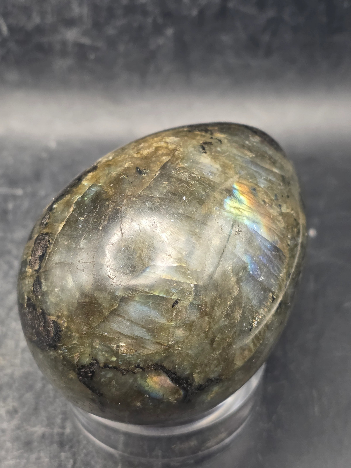 Labradorite egg! 9.2 ounces, 2.7 inches tall, 2 inches wide