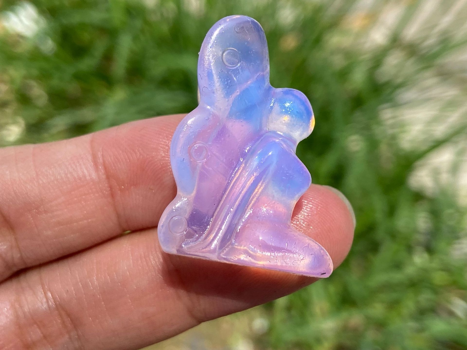 1.2″ Natural Fluorite Butterfly Fairy Carved Quartz Crystal Skull Healing 1PC