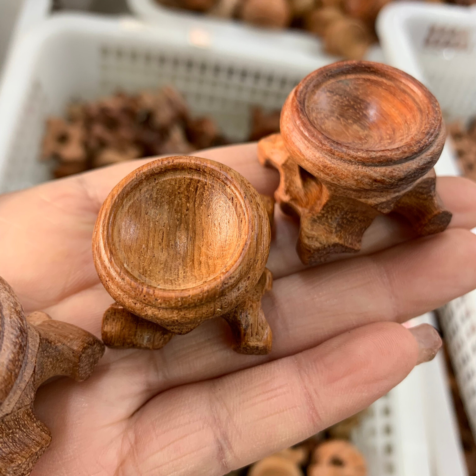 10pcs Resin Wooden Stand Base For Crystal Ball Base Home Decoration 25mm