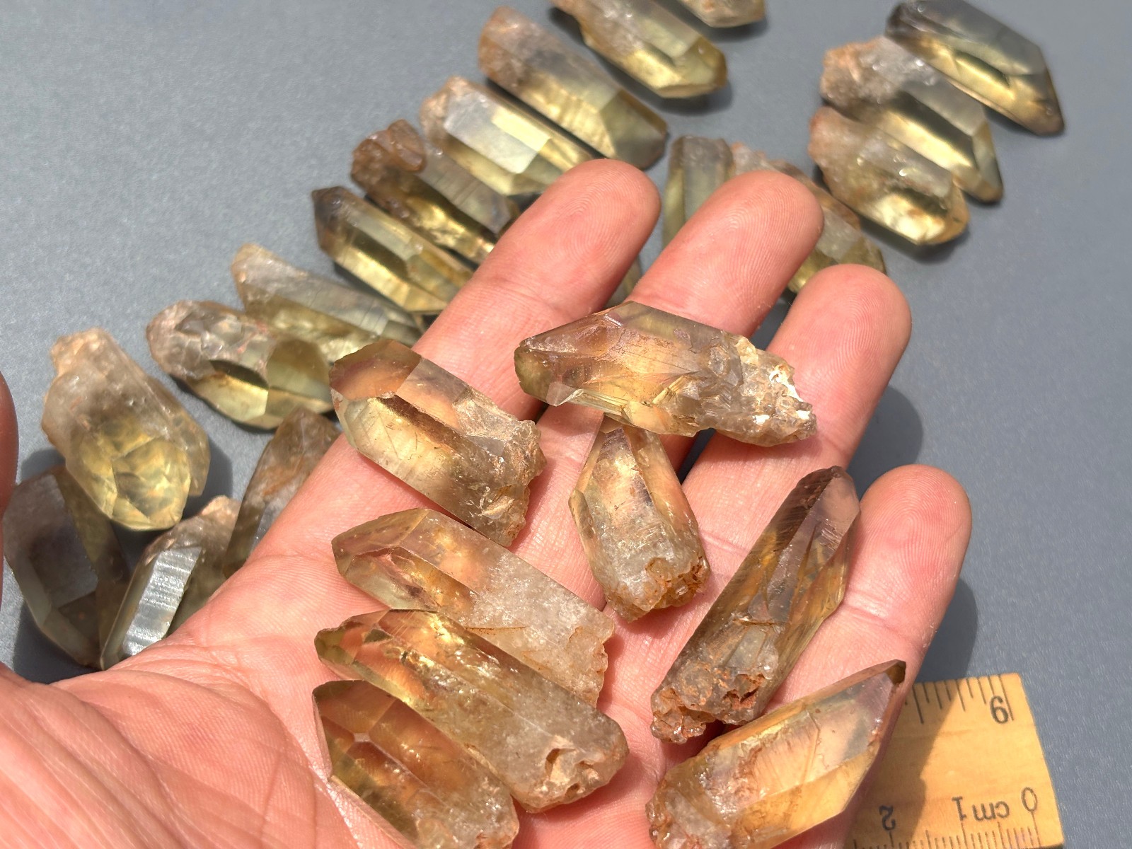 30pcs Tibet Himalayan Smoky Citrine Rough Quartz Crystal Point Wand Specimen