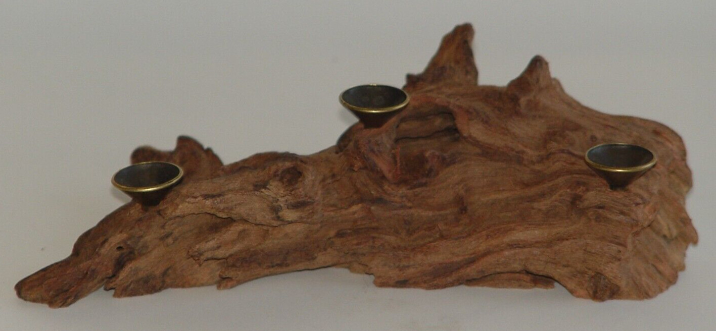 Natural Driftwood Multi (3) Sphere Holder Wood Nature Earth Unique Stand Display