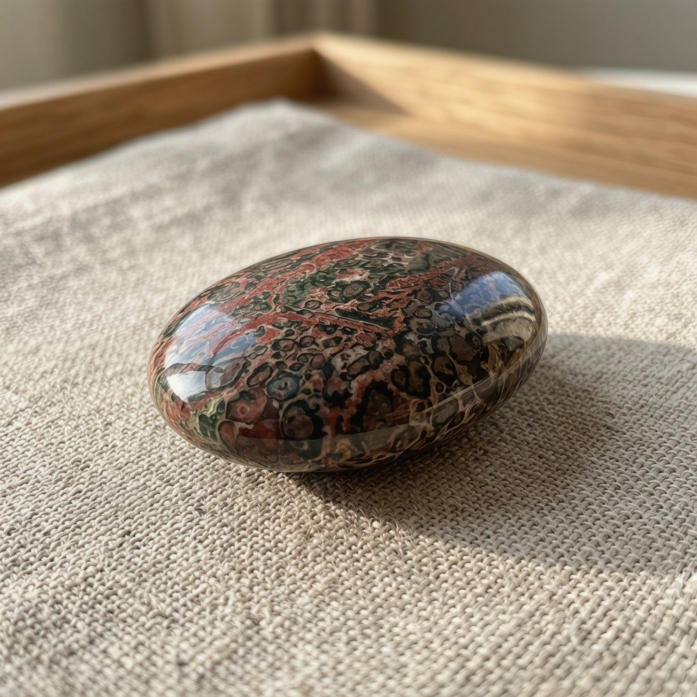 Wholesale 1.97″ Natural Leopard Stone Crystal Palm Stone Healing Decor Gift