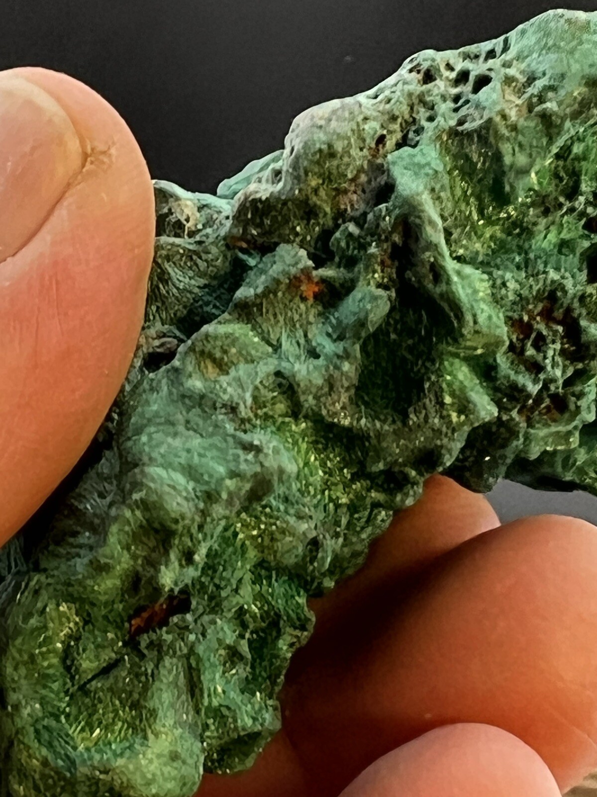 High Grade Natural Velvety Deep Green Malachite from South Africa 156 Grams
