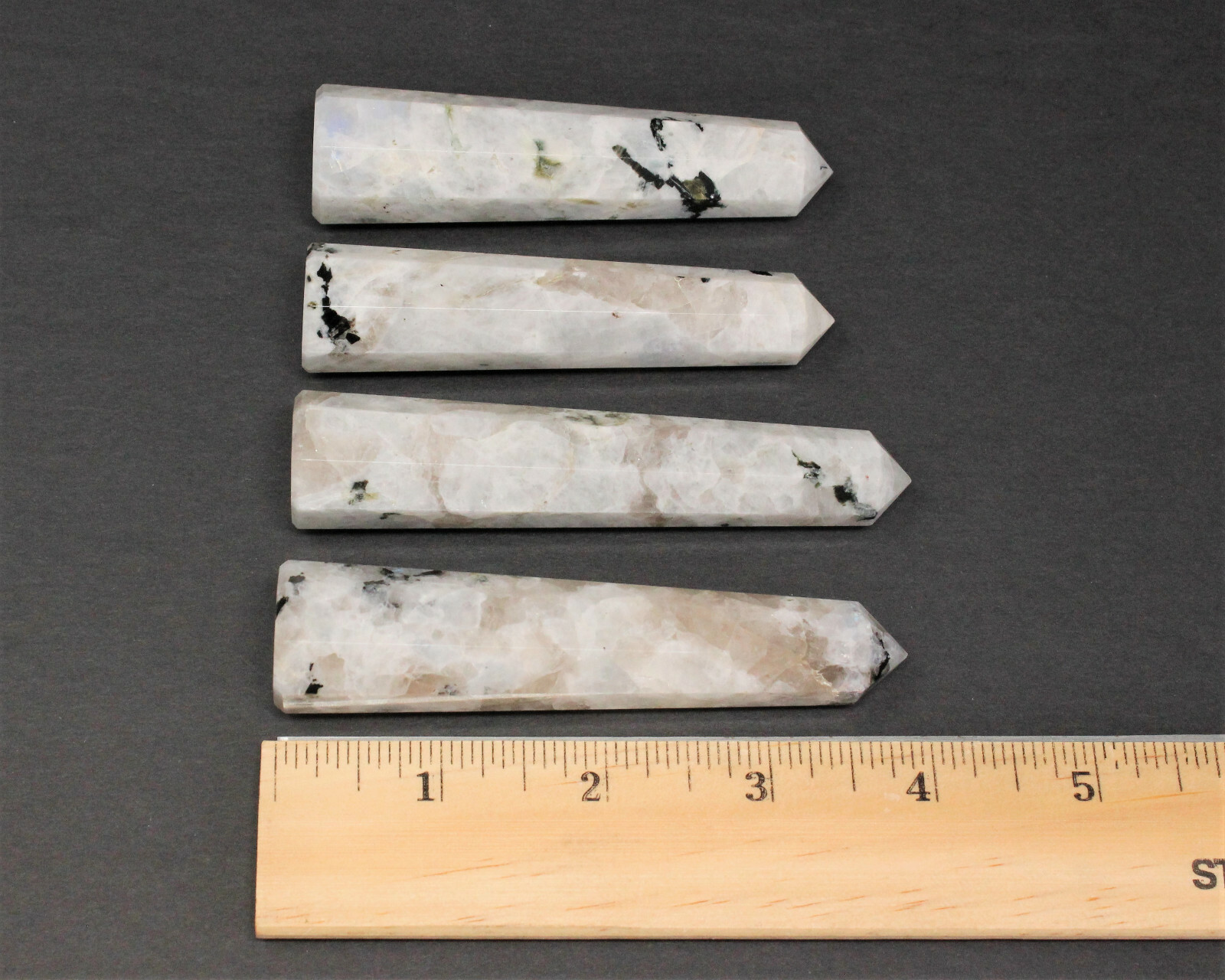 Rainbow Moonstone Obelisk (6-Sided, ‘A’ Grade, Moonstone Crystal Tower, Point)