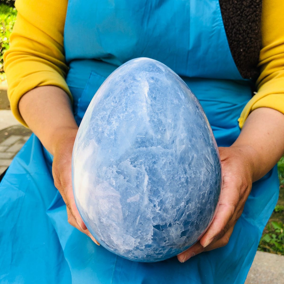 9.3LB Natural Beautiful Blue Crystal Egg Crystal Mineral Specimen Healing 4766