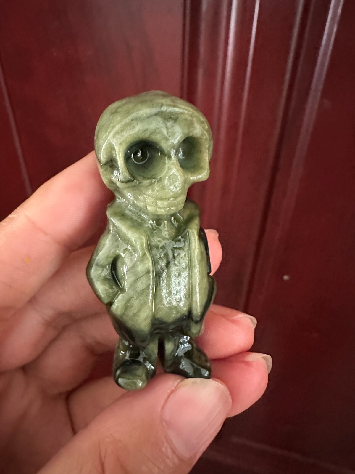 1pc Natural ophiolite Quartz Carved skull Crystal Reiki decor gift