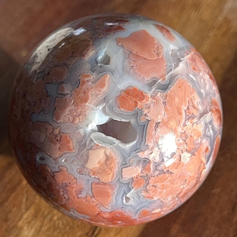 Sugar Druzy Pink Lace Agate Sphere – No. 79