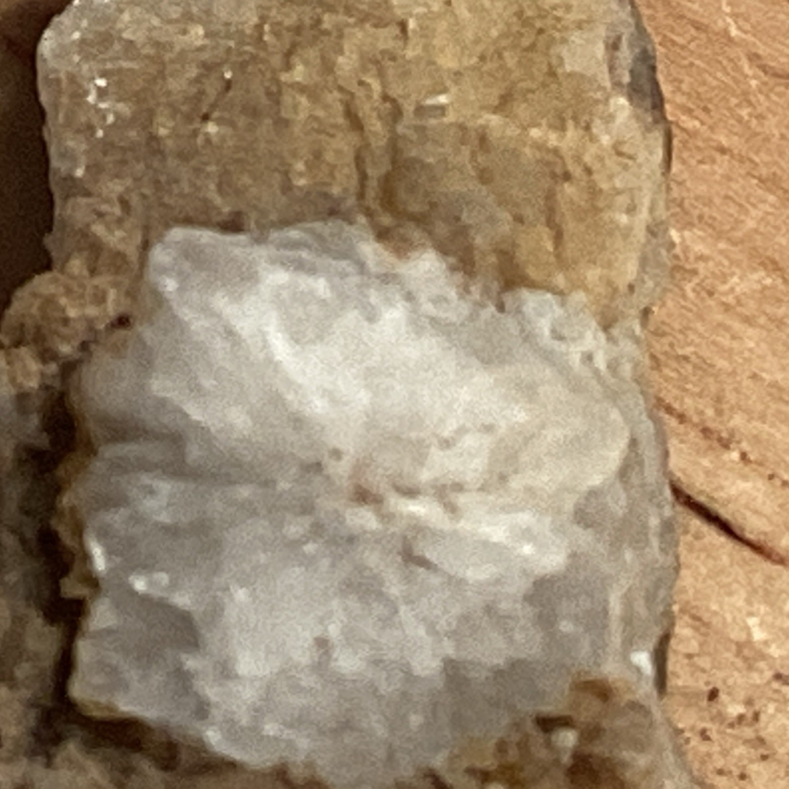 White Crystal Mineral Specimen on Brown Matrix for Display and Collection.n2