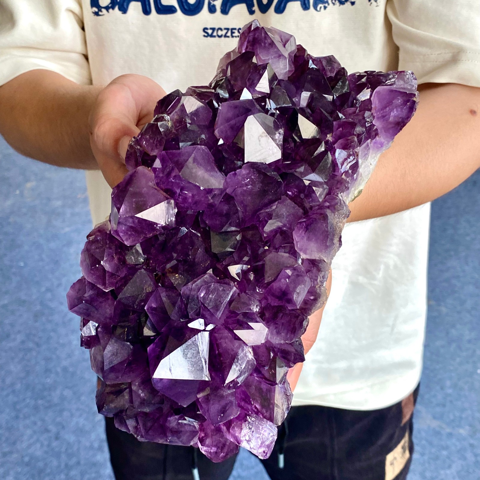 6.38LB Large Natural Amethyst geode quartz cluster crystal specimen Healing.