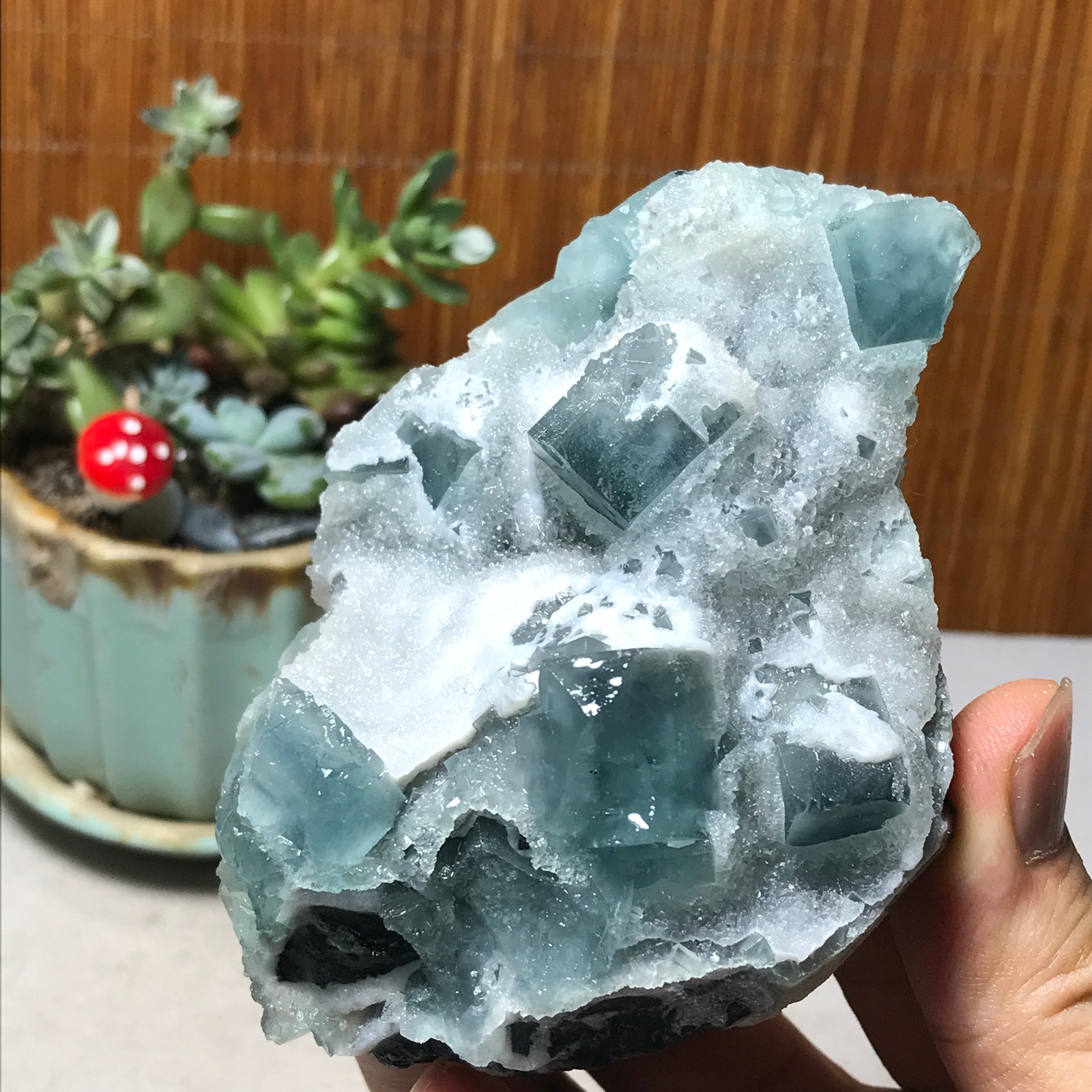 100-70-40mm Rare Natural Green Calcite fluorite Mineral Specimen 295g A6091