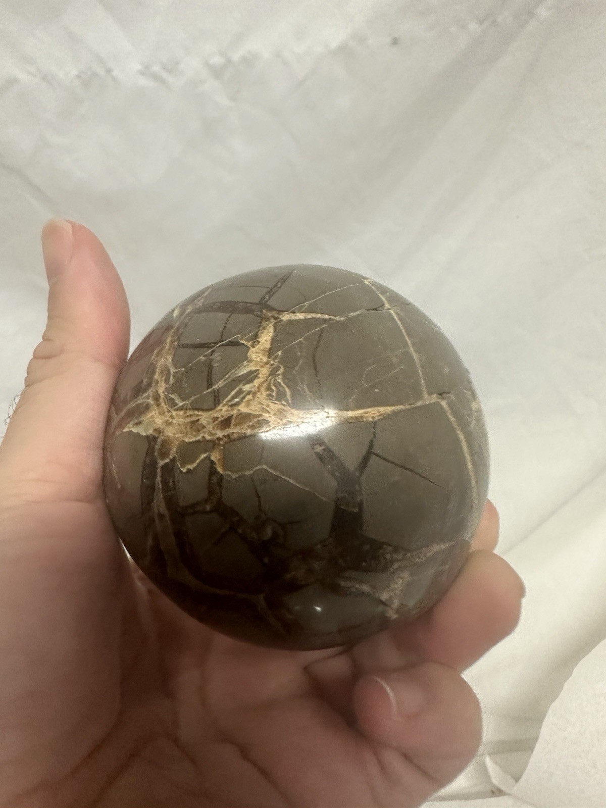 Septarian Dragon Stone Sphere Geode Calcite Druzy Crystal Ball Polished Sphere