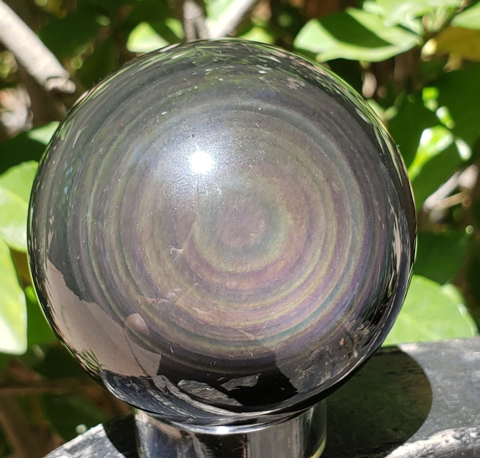 2.33″ Rainbow Obsidian Crystal Sphere Orb Ball, 260g or 9.2 oz