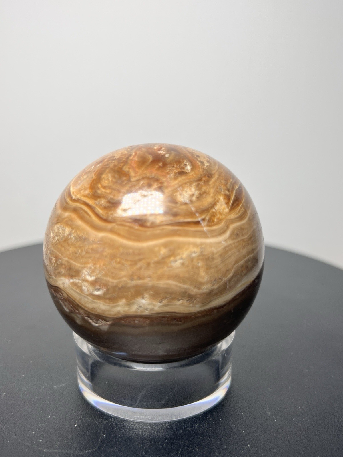 Chocolate Calcite Sphere w/holder (57mm)