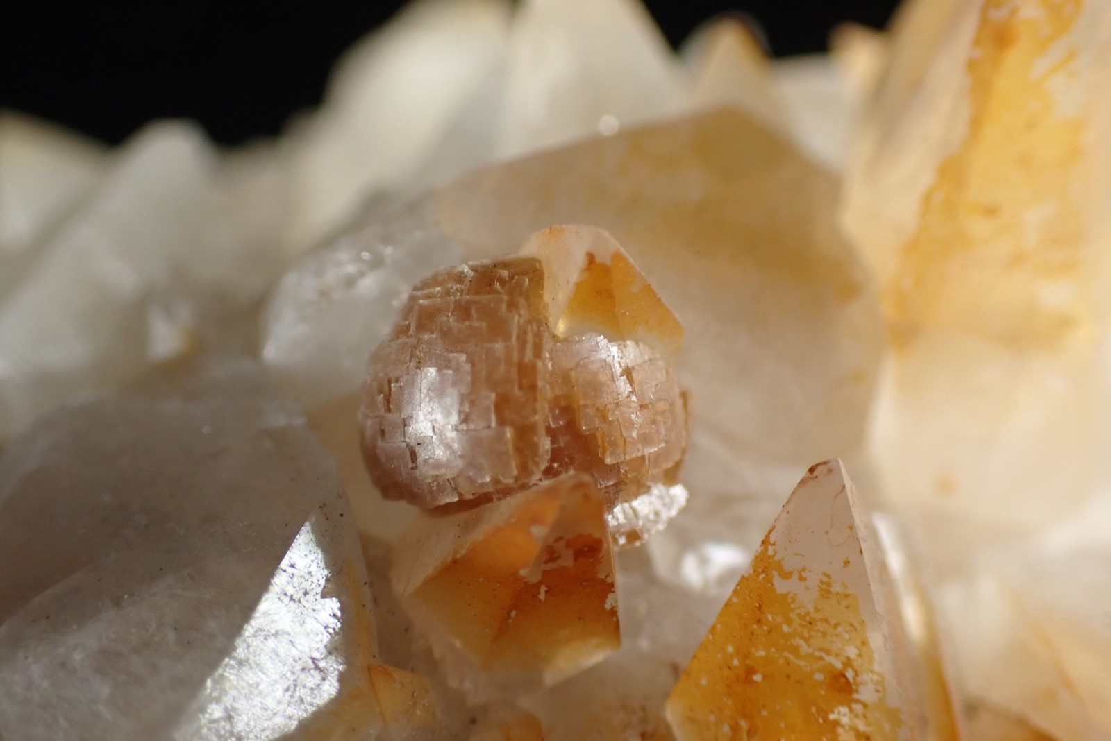FLUORITE *UNIQUE ROUND CRYSTALS ON CALCITE *RARE LOC ! Stramberk, CZECH REPUBLIC