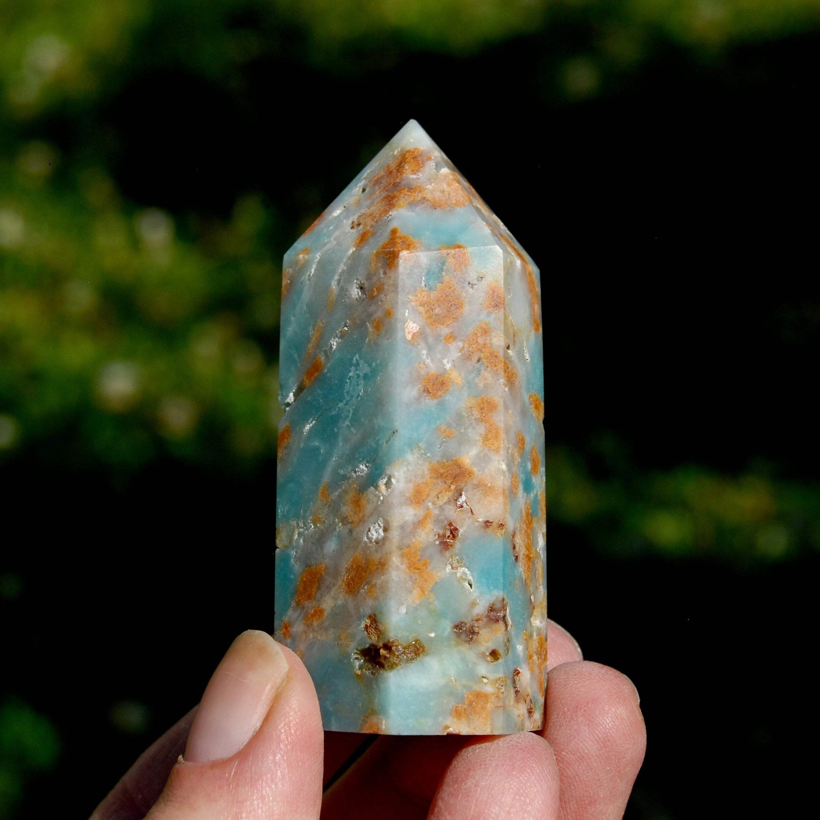 Chinese Amazonite Crystal Tower – 2.75in 82g Stone of Courage & Truth