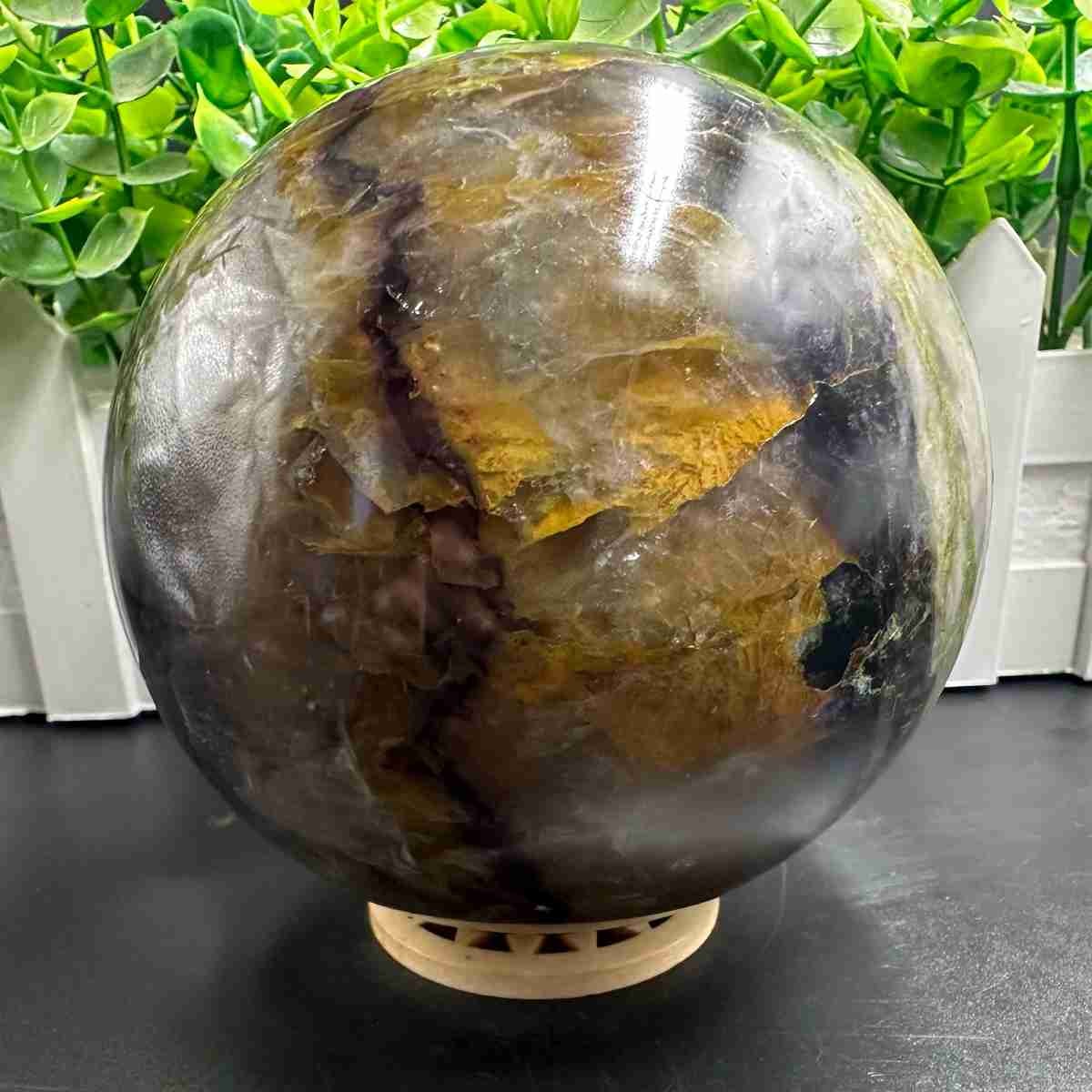 1835g Natural Fluorite Quartz Sphere Crystal Energy Ball Reiki Healing Gem