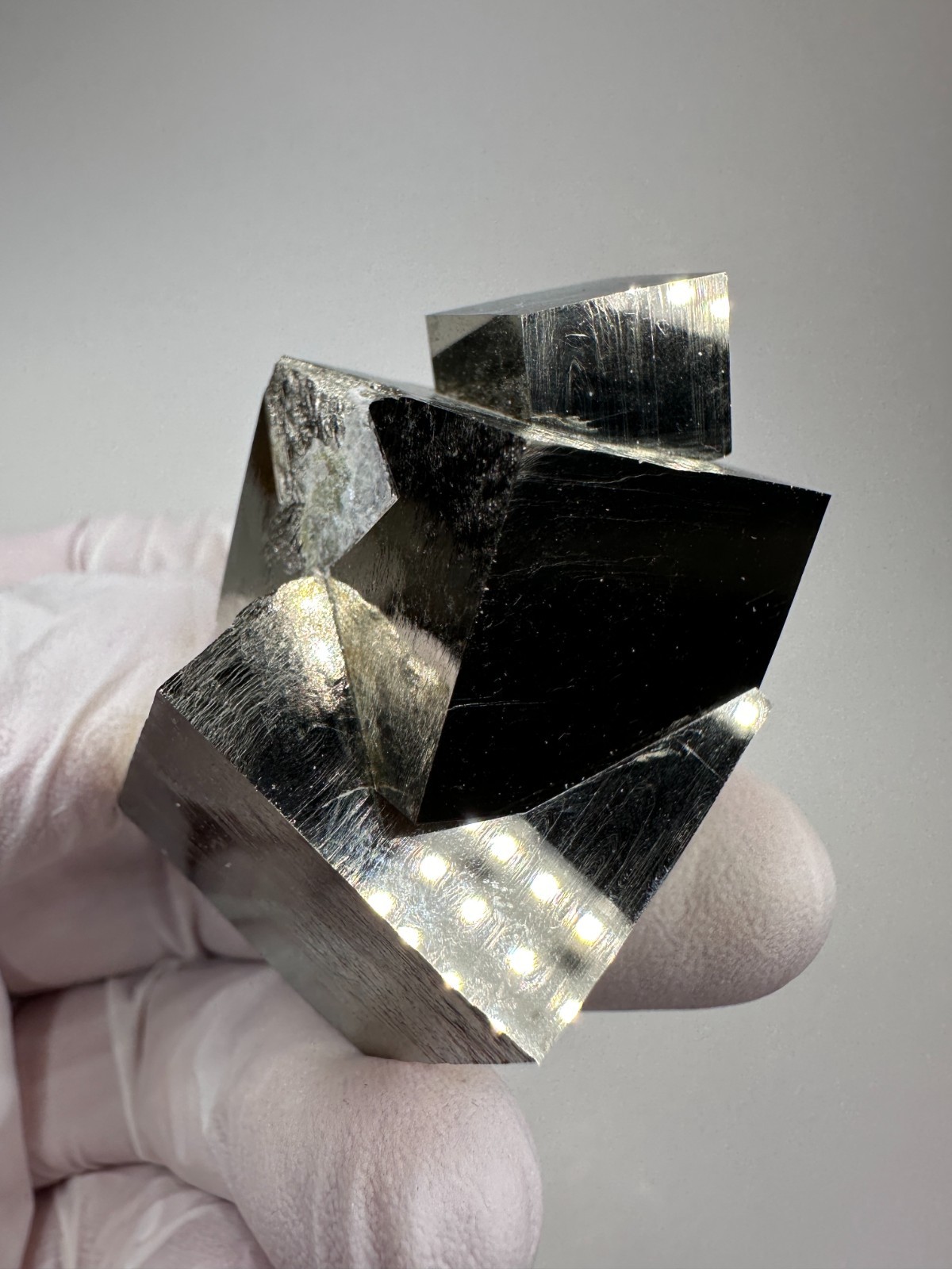 Rare Lusterous Entwined Interlocking Pyrite Cube Cluster_Spain