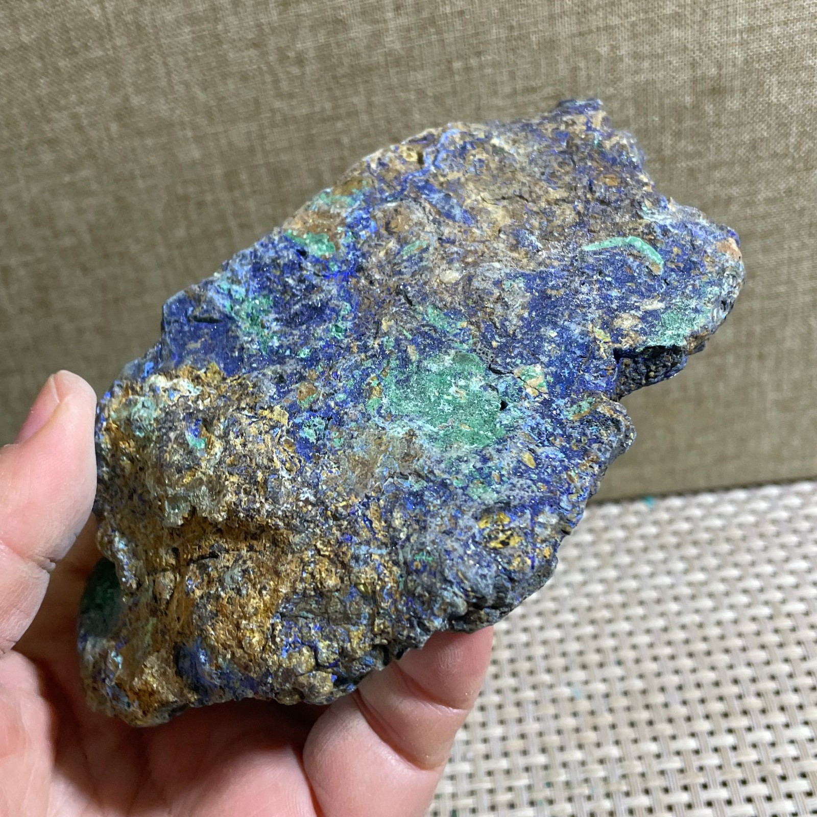 Restoration of Blue Copper Ore Quartz Crystal Mineral Samples 382g