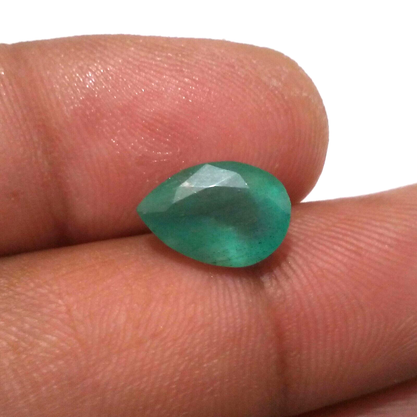 Exquisitely Zambian Emerald Faceted Pear 3.65 Crt Green Ravishing Loose Gemstone