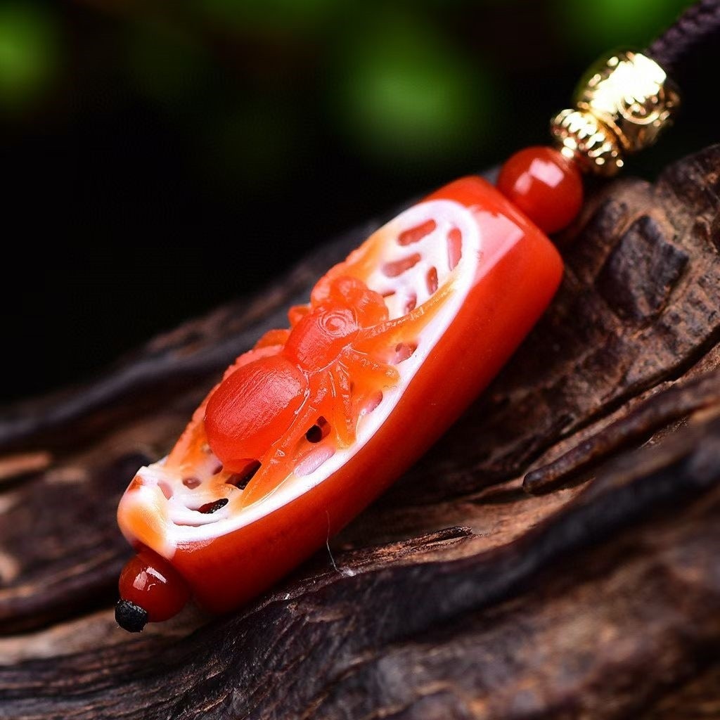 30*12*12mm Top Natural Agate Quartz Crystal Pendant Carved Spider Skull Healing