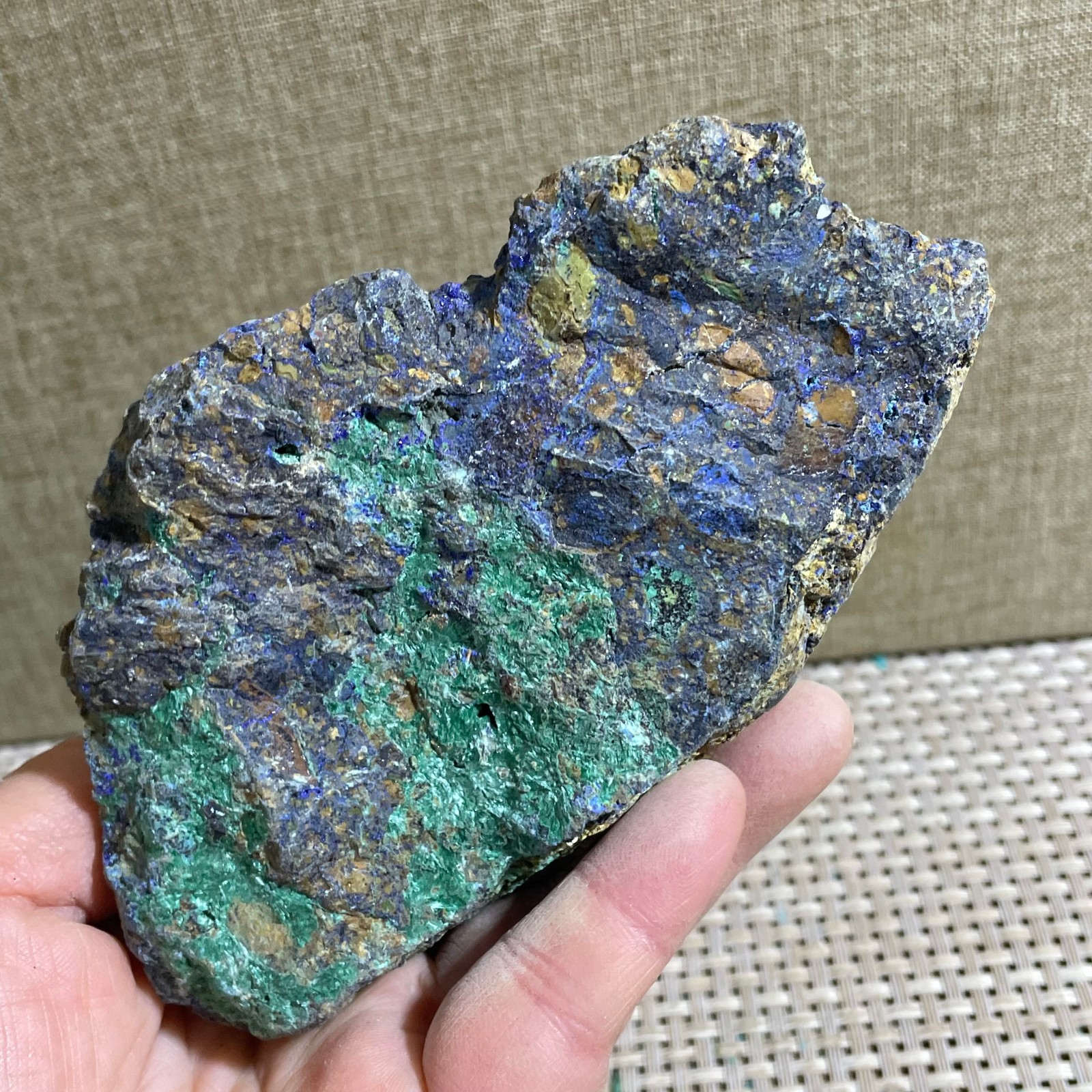 Restoration of Blue Copper Ore Quartz Crystal Mineral Samples 382g