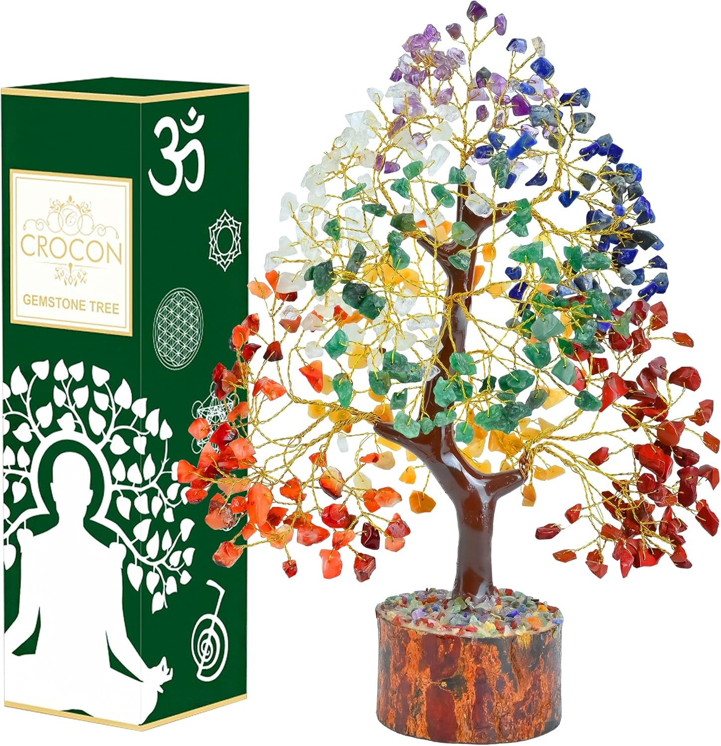 ® 7 Chakra Crystal Tree of Life, Healing Crystals Tree 10-12 Inch, Birthday Gift