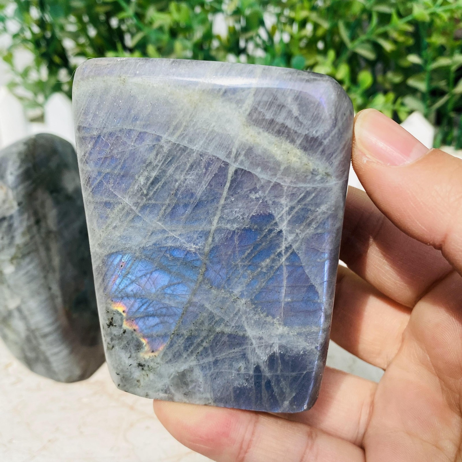 Natural Purple Labradorite Quartz Crystal Freeform Mineral Specimen 1380g