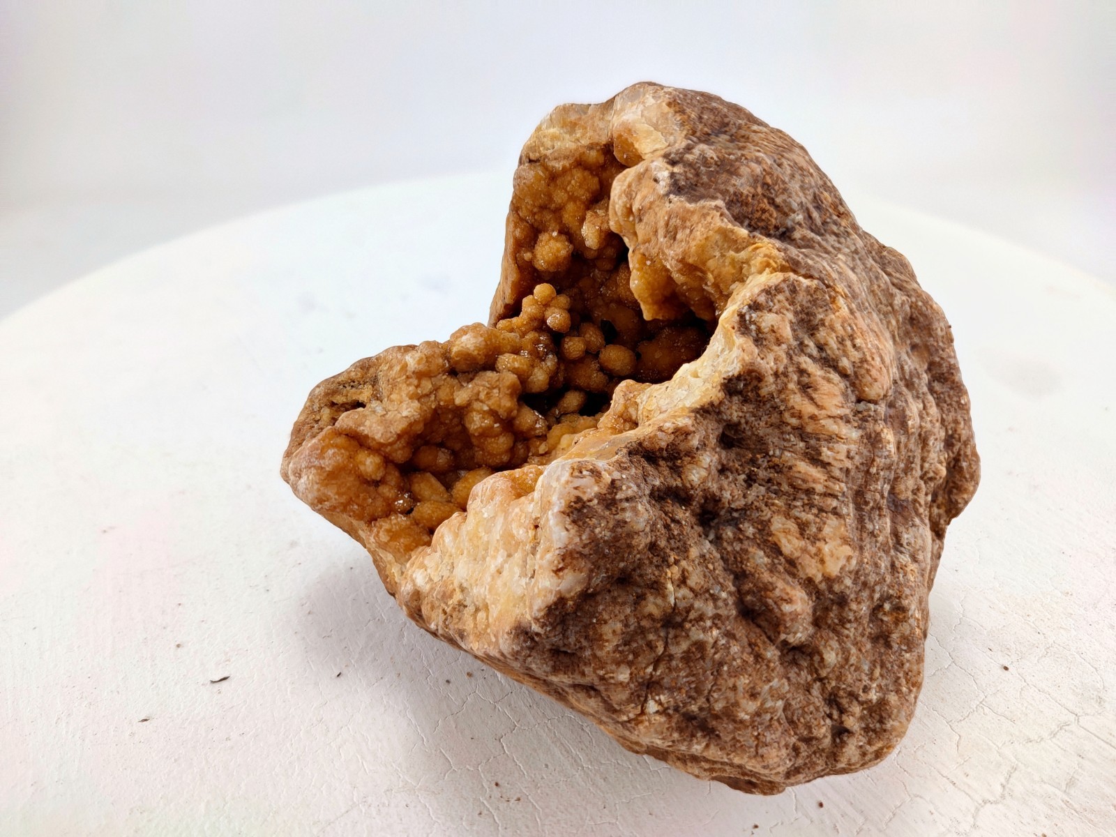 4.25″ Kentucky Geode Golden Yellow Orange Botryoidal Druzy Crystal Interior