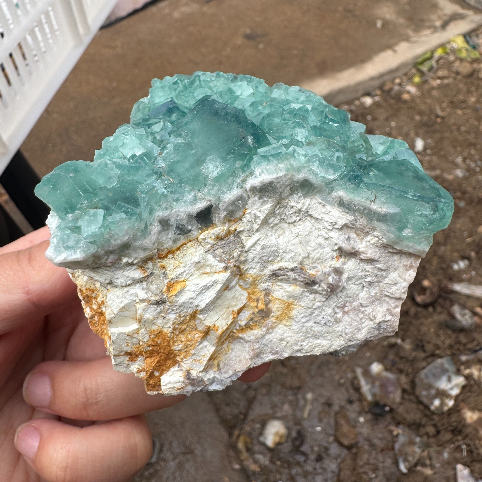 340G Natural cubic green fluorite crystal cluster rough mineral specimen Healing