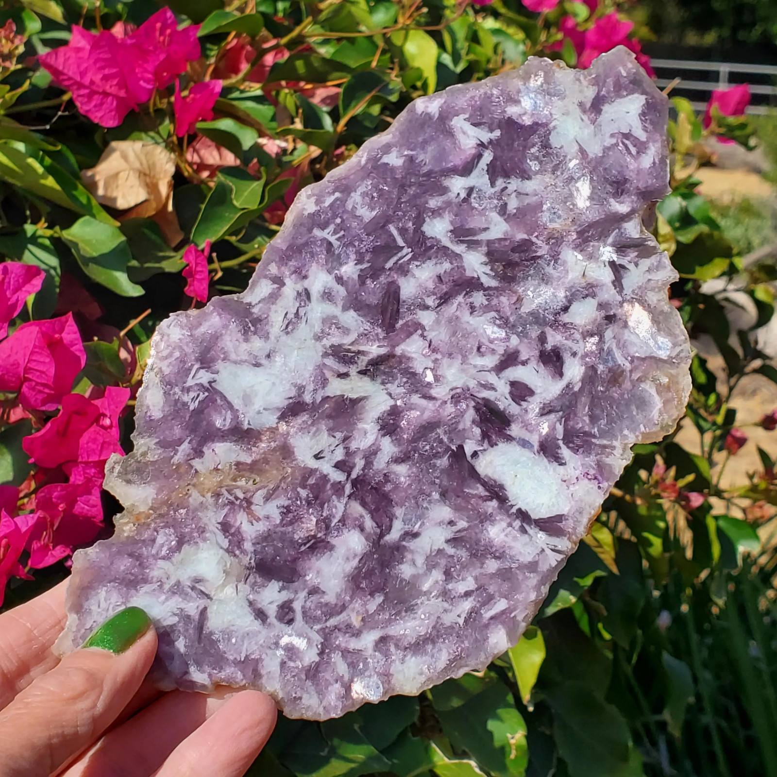 Raw Mica Lilac Pink Purple Flashy Sparkly Polished Display Slab 197 grams