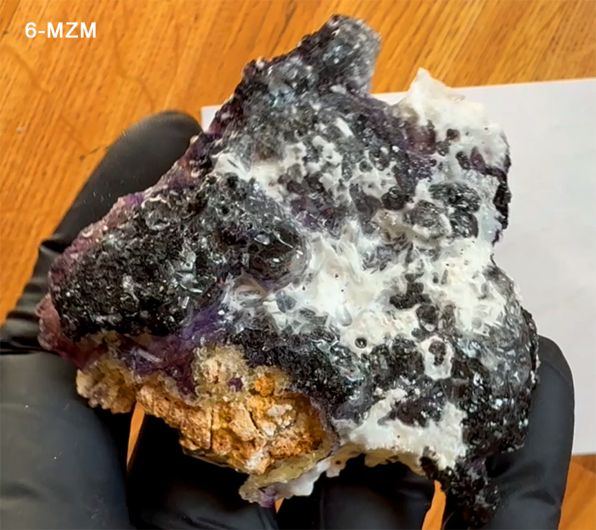 Purple Fluorite Crystals on Calcite Matrix – 108g. US Seller