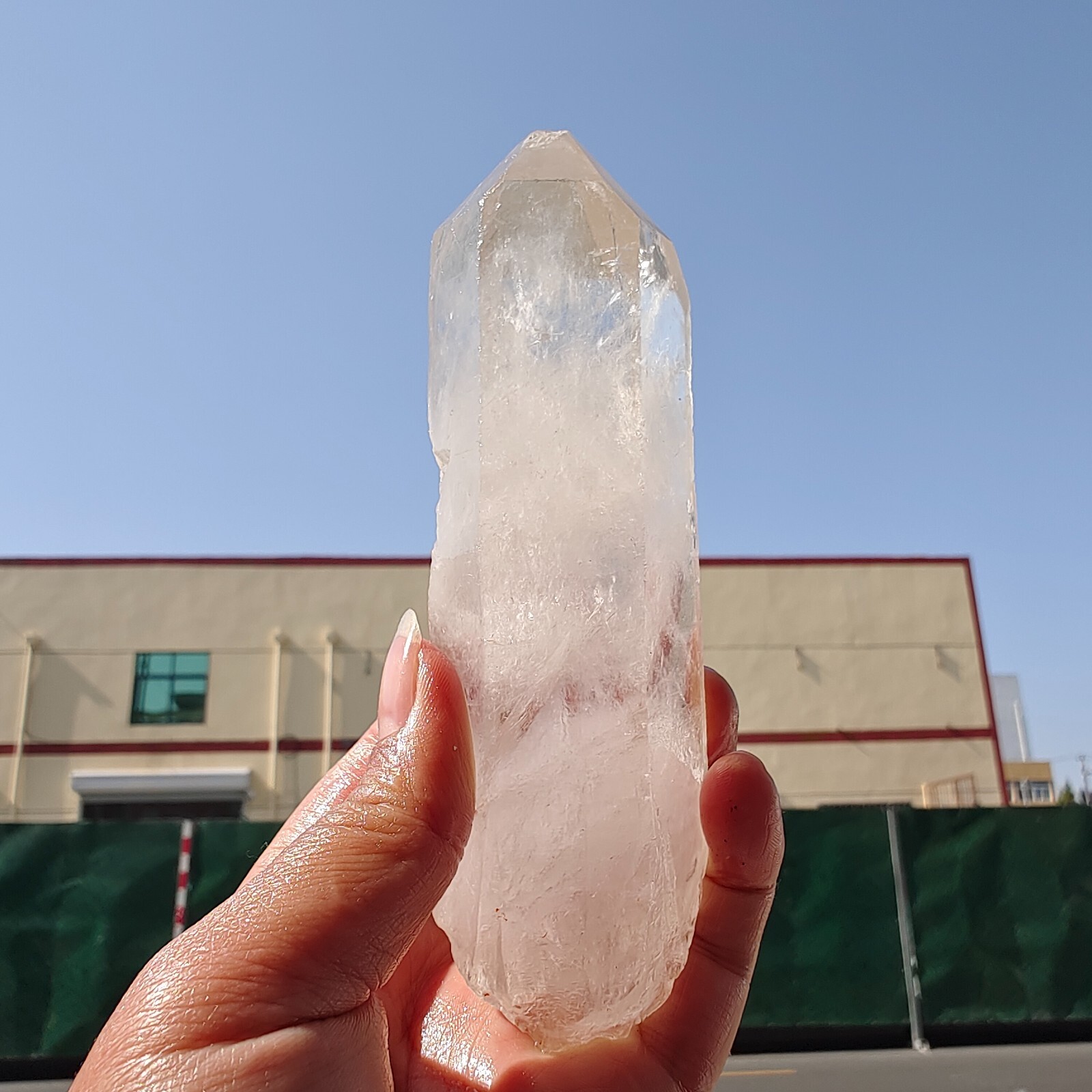340g Bright LEMURIAN Healer Quartz Crystal RECORD KEEPER Dazzling X226