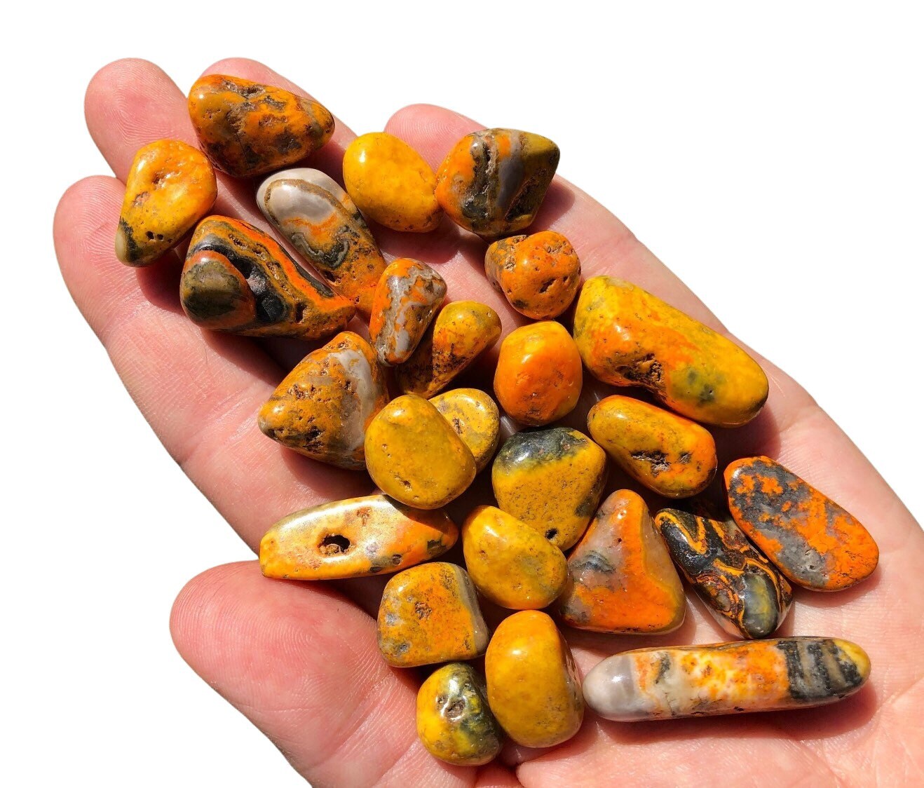 Bumble Bee Jasper Tumbled Stone, Natural Bumble Bee Jasper from Indonesia