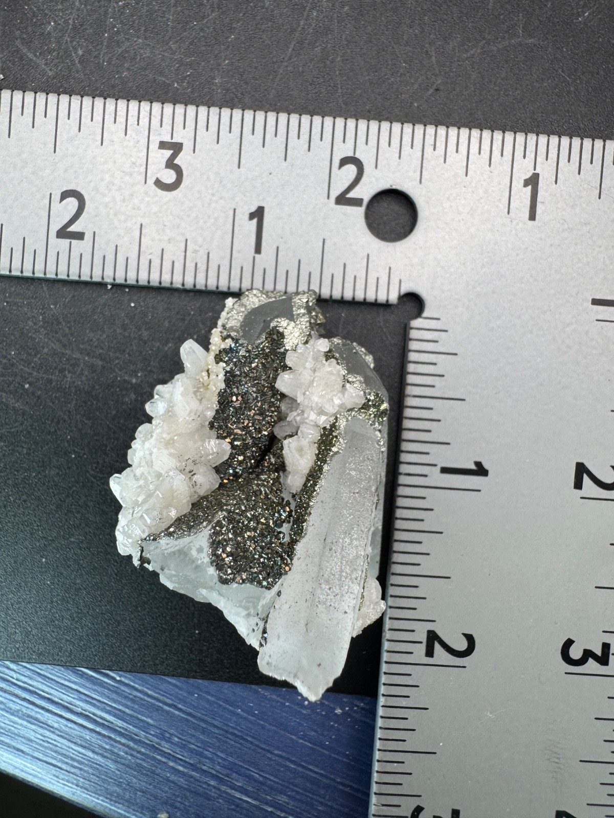 6609 High Quality Multicolor Pyrite and Calcite on Quartz Hu Bei 45g