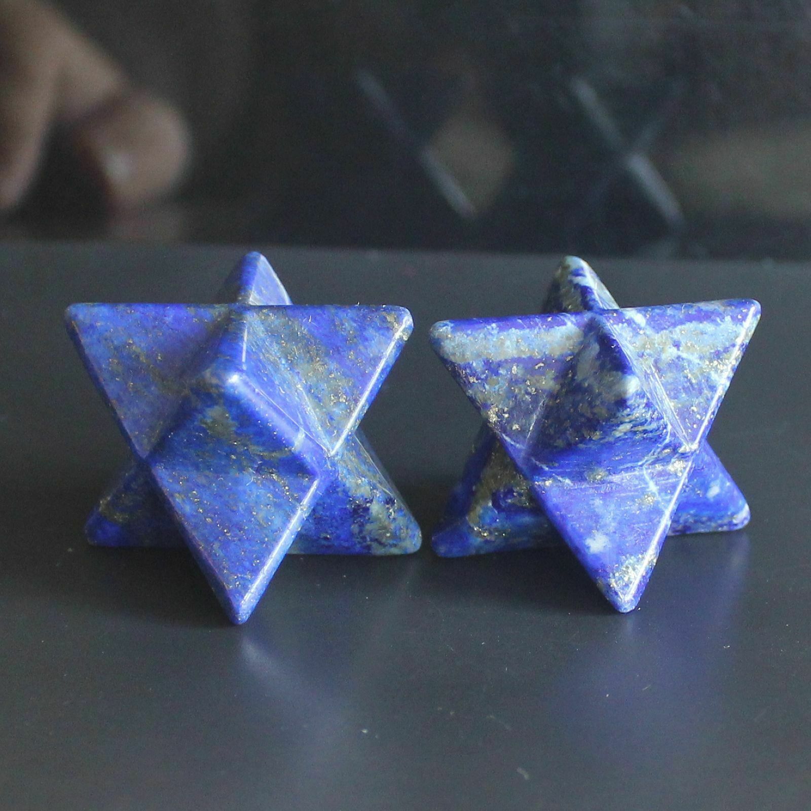 1.5” Mixed gemstone crystal merkaba star geometry chakra reiking healing
