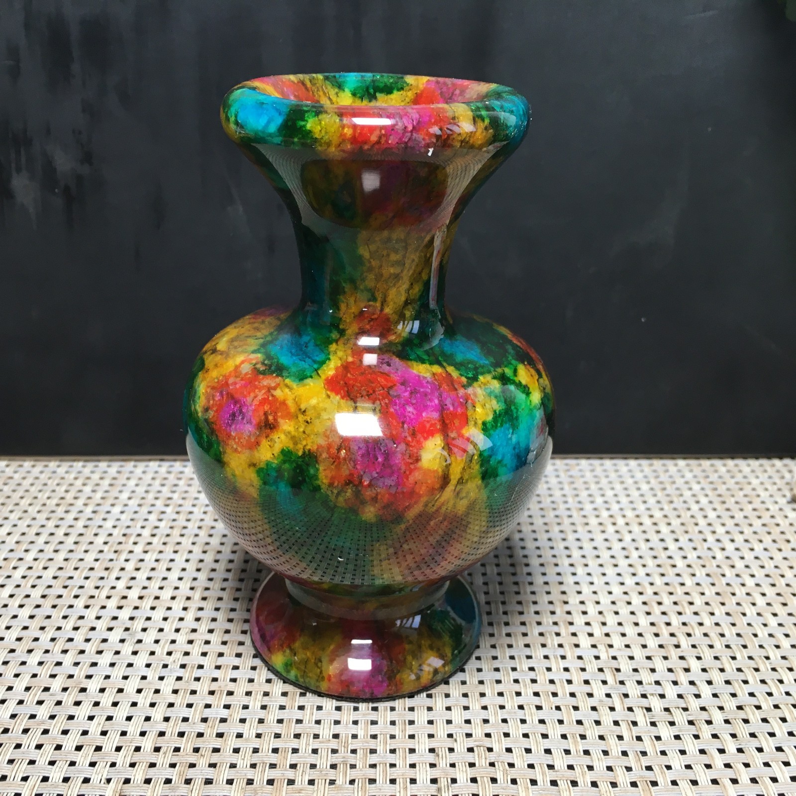 873g Natural “Seven Colors Jade” vase specimen -Taiwan China 01