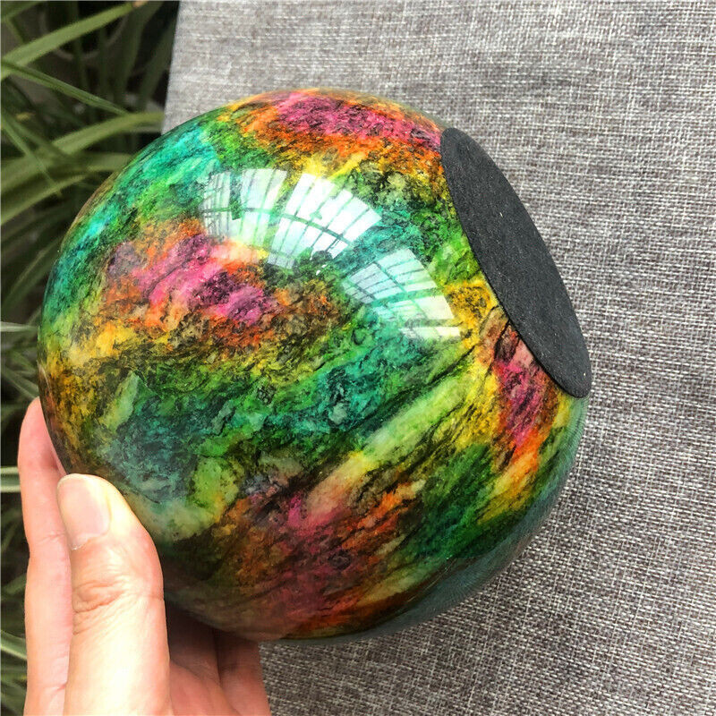 Beautiful Seven Colors Jade sphere healing -Taiwan China (12.5 LB) X9