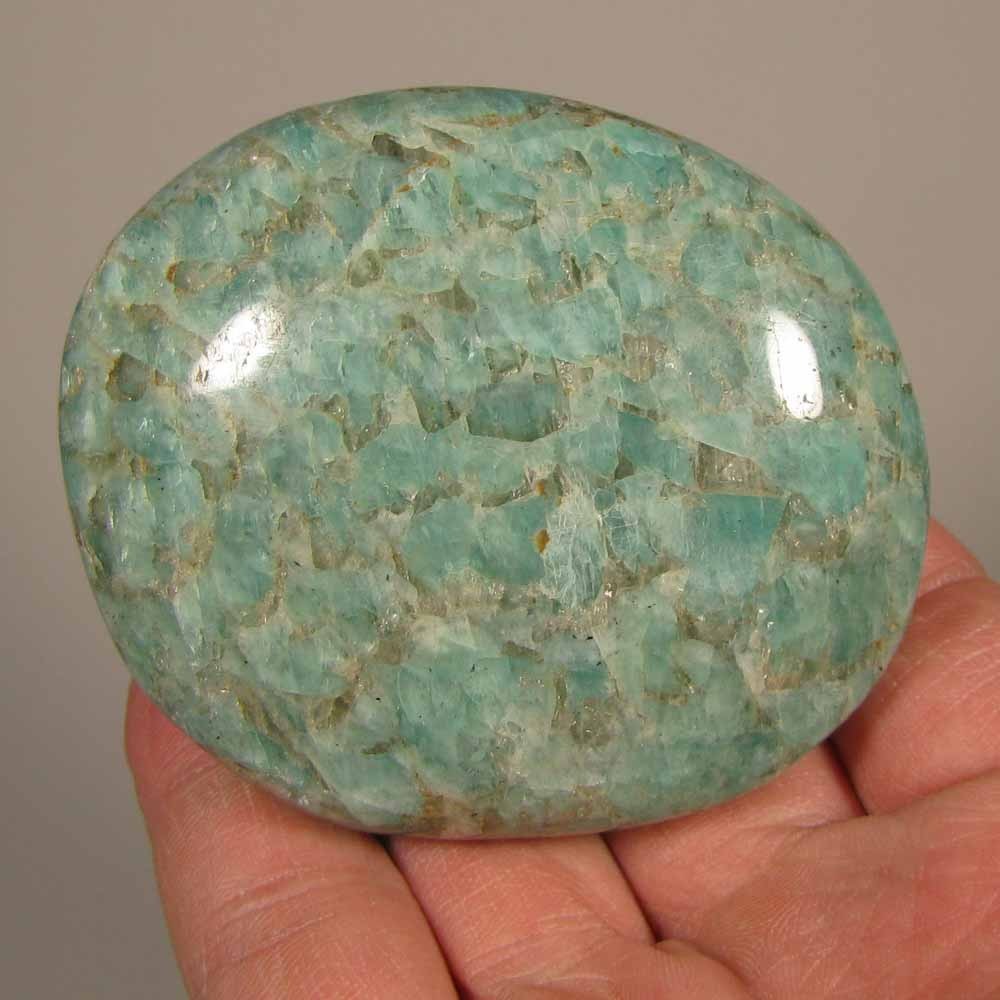 2.7″ AMAZONITE Gemstone Polished Palm Stone – Madagascar