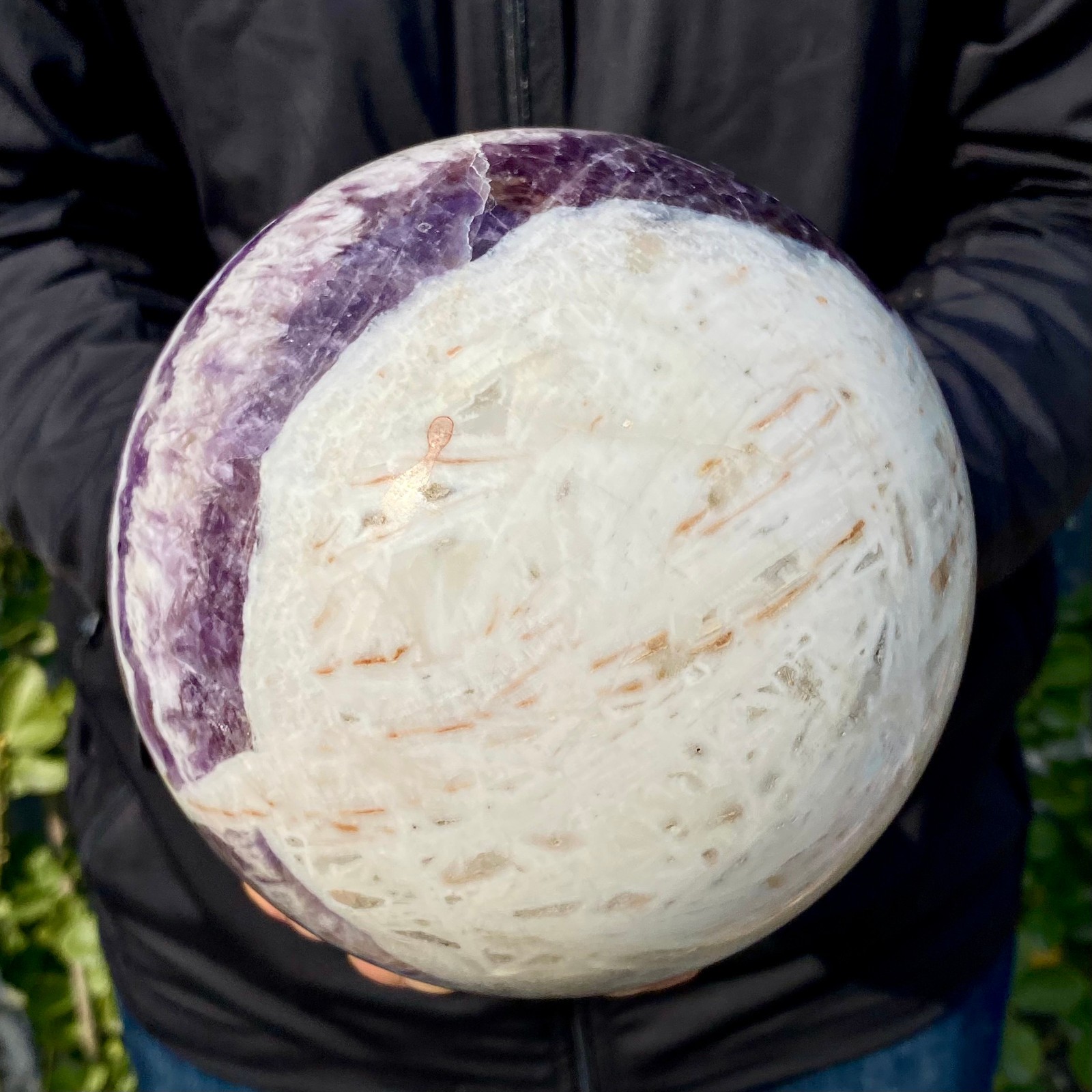 8.99LB Top Natural dreamy amethyst Quartz Sphere Quarzt Crystal Ball reiki Heali