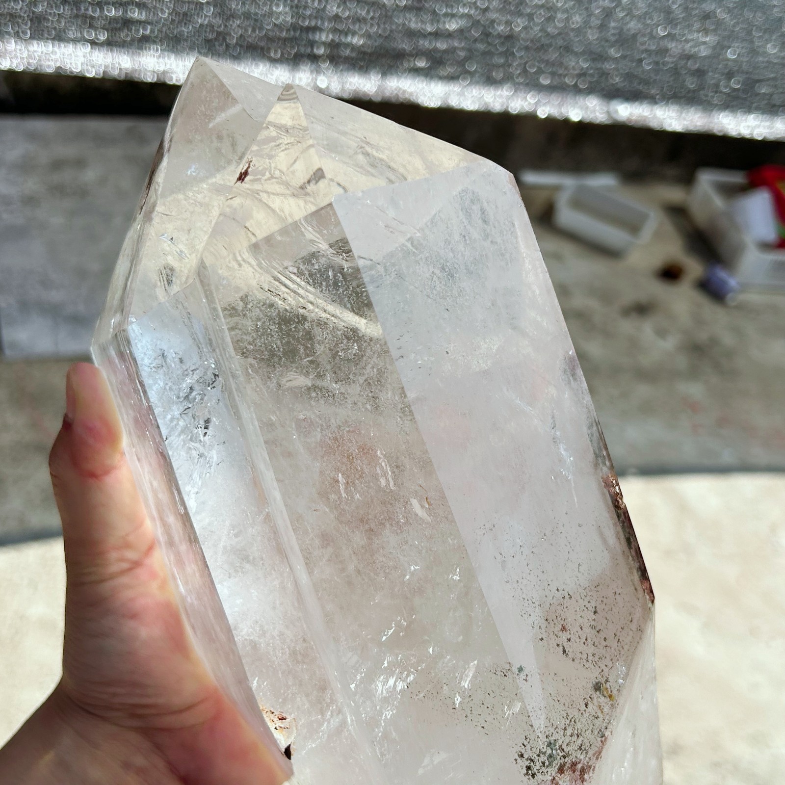 16.1LB Natural Clear Quartz With Phantom Crystal Double Point Healing A210