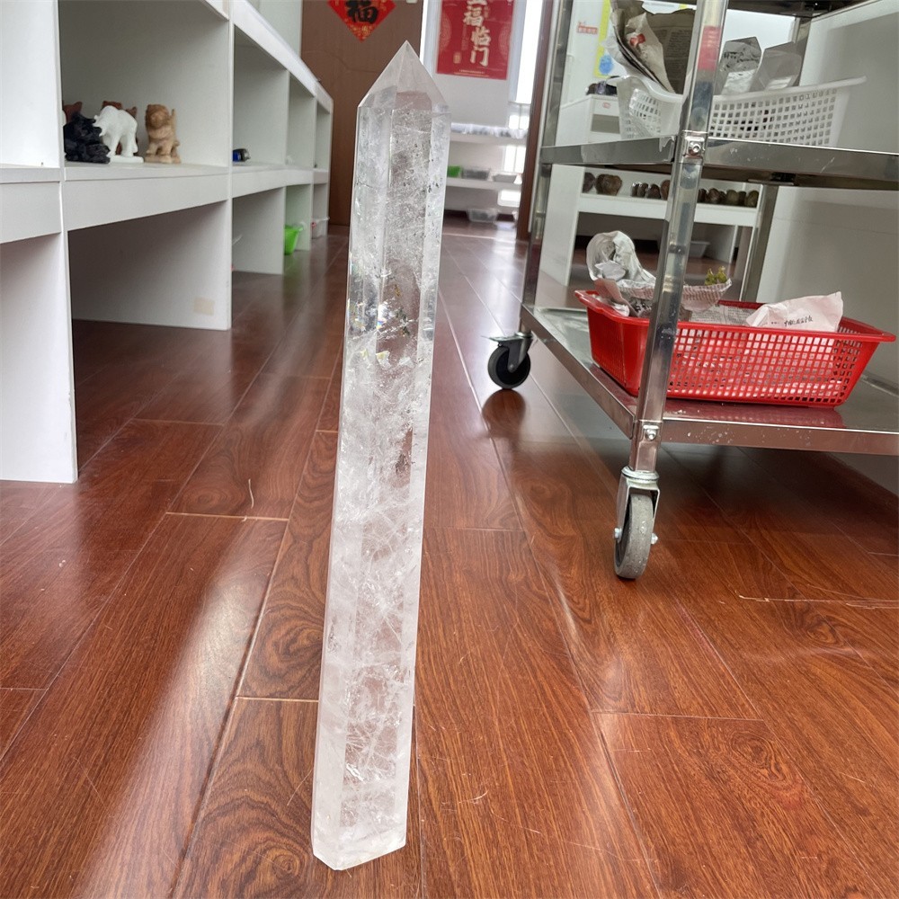 5.3LB 19.6 ” Natural A+++ Clear Quartz Obelisk Tower Crystal Decor Reiki Heal