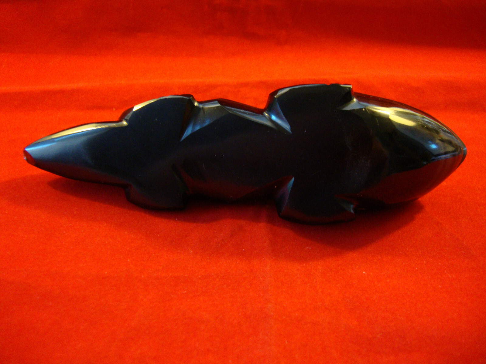 Black Obsidian Crystal -Modern Style Carved & Polished Lizard-6 Inches Long