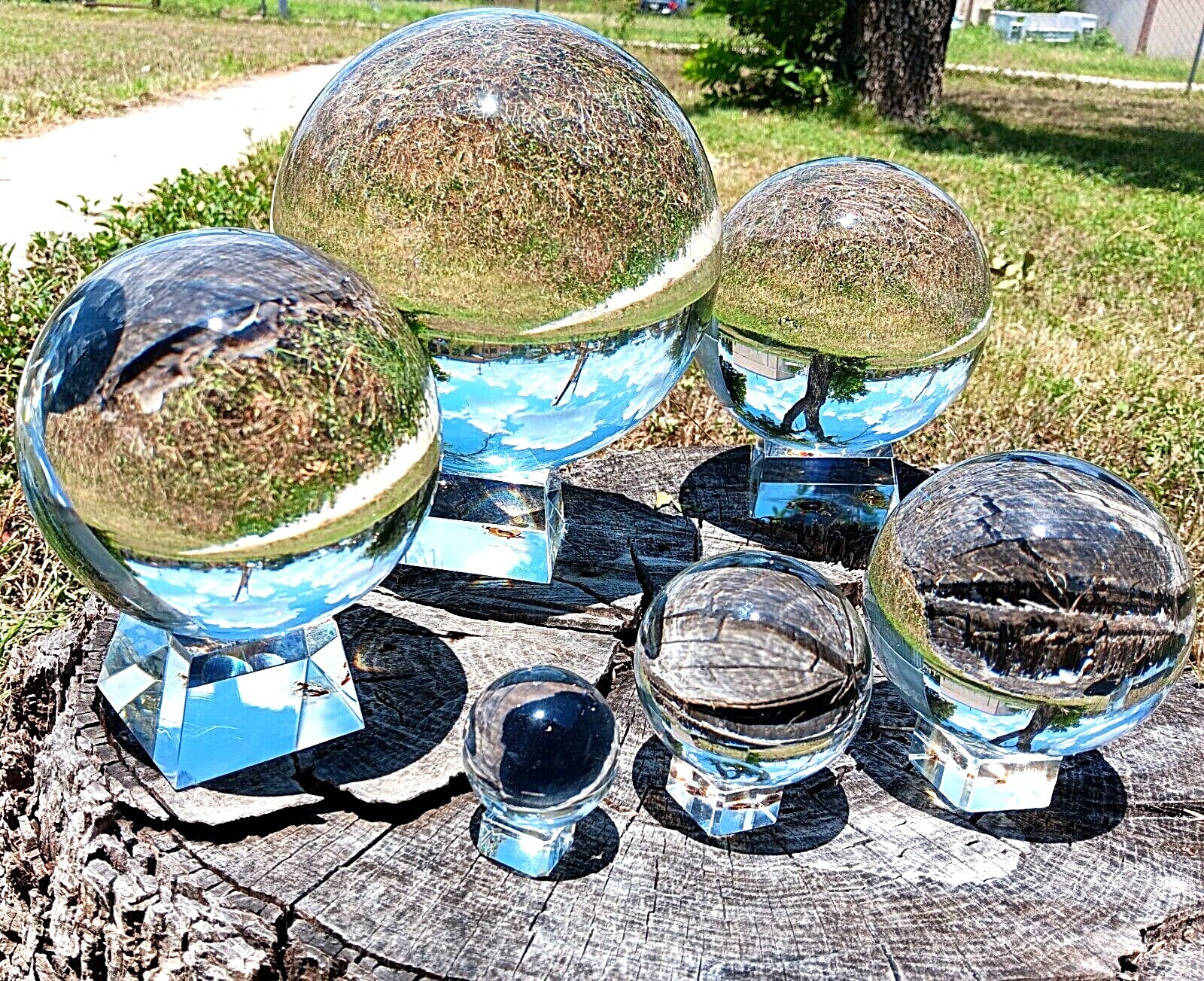 K9 Clear Crystal Sphere Ball 50-200mm with Crystal Stand Meditation Healing