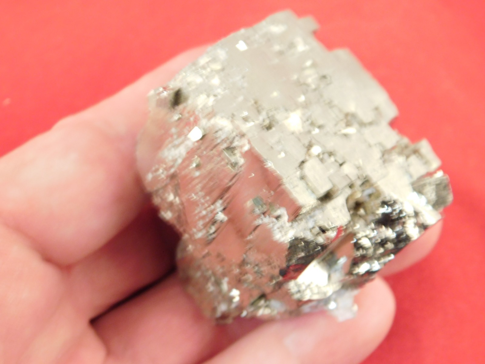 LARGER 100% Natural STEPPED PYRITE Crystal CUBE Cluster Huanzala Mine Peru 317gr
