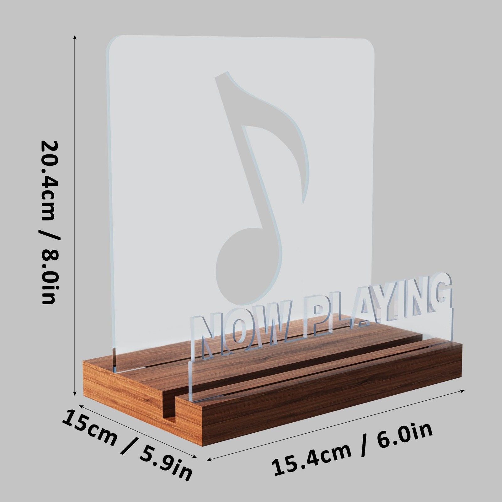 Vinyl Record Stand with LED Lights, Wooden Display for Albums and Room Decor