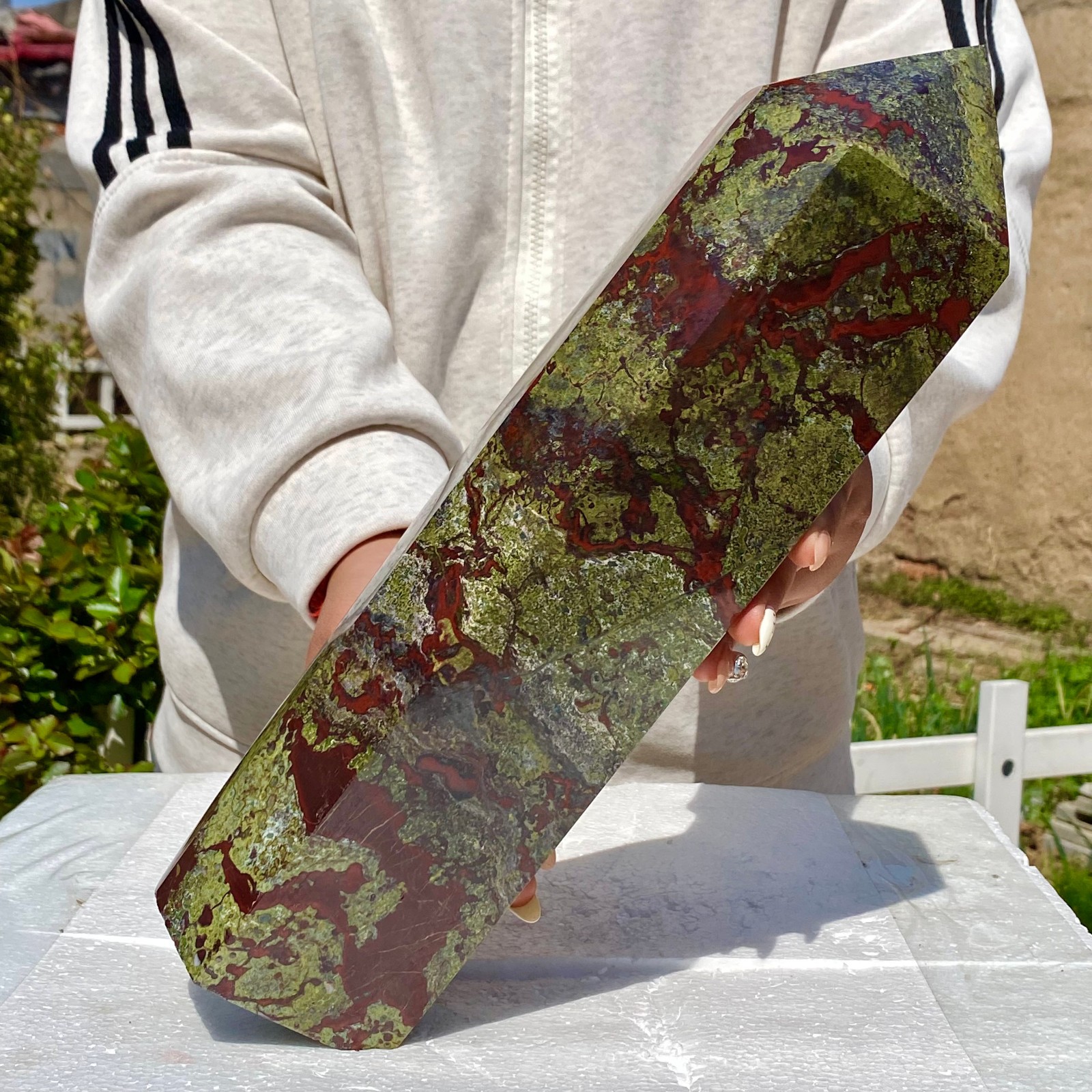 11.9LB Natural Dragon Blood Column Obelisk Crystal Column Wand Point Healin