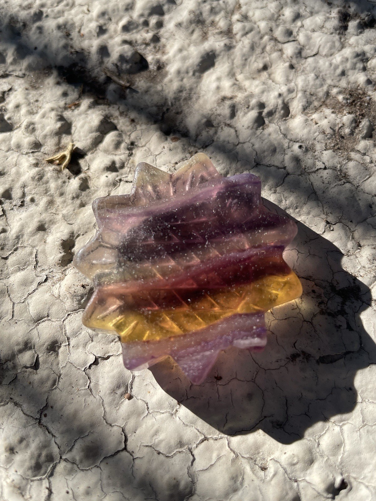 Colorful Fluorite Crystal/Gemstone Sunflower 1 1/2″ 27G