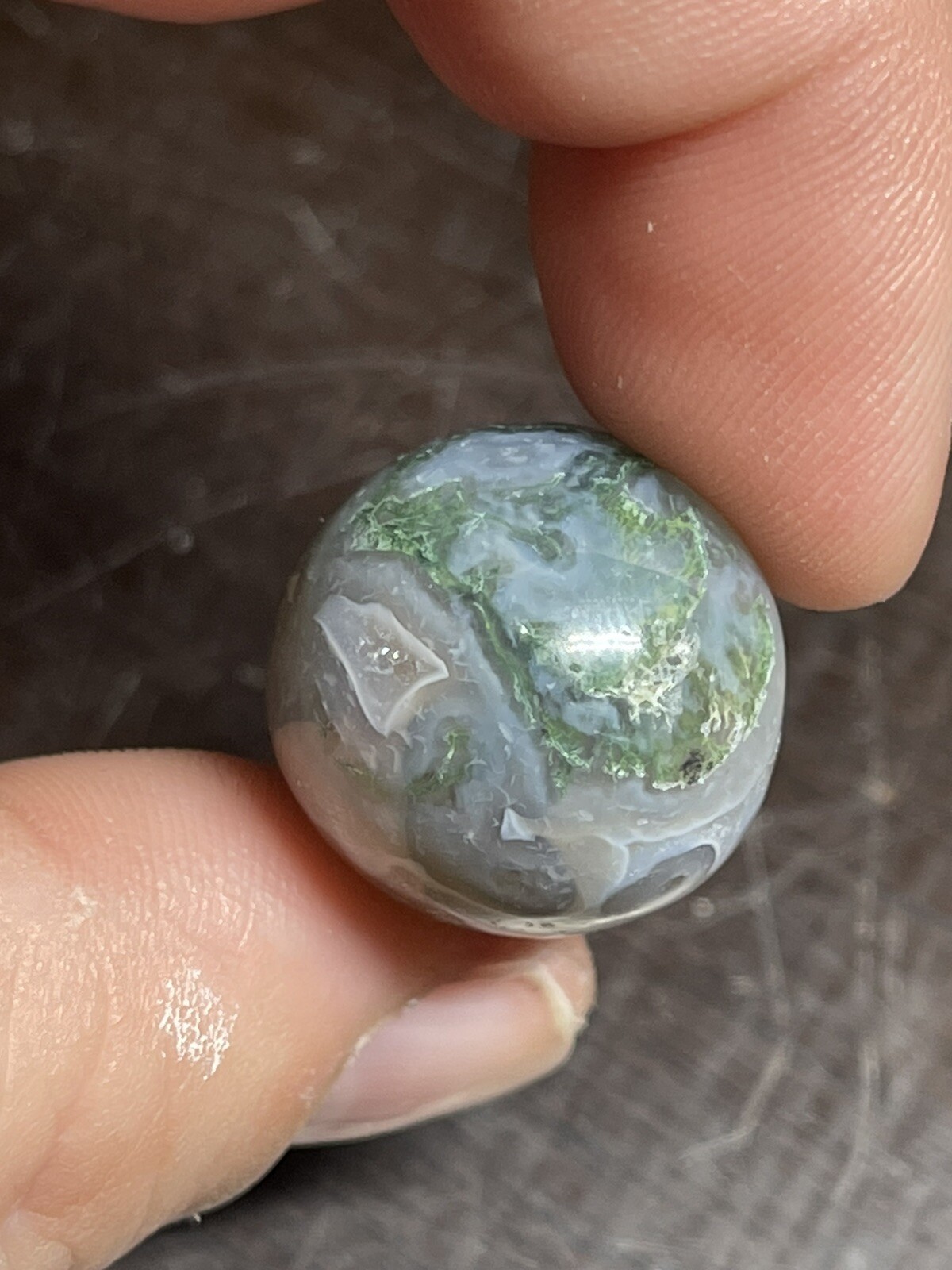 Moss Agate Mini Sphere Ball Orb Marble 19.1mm 9g