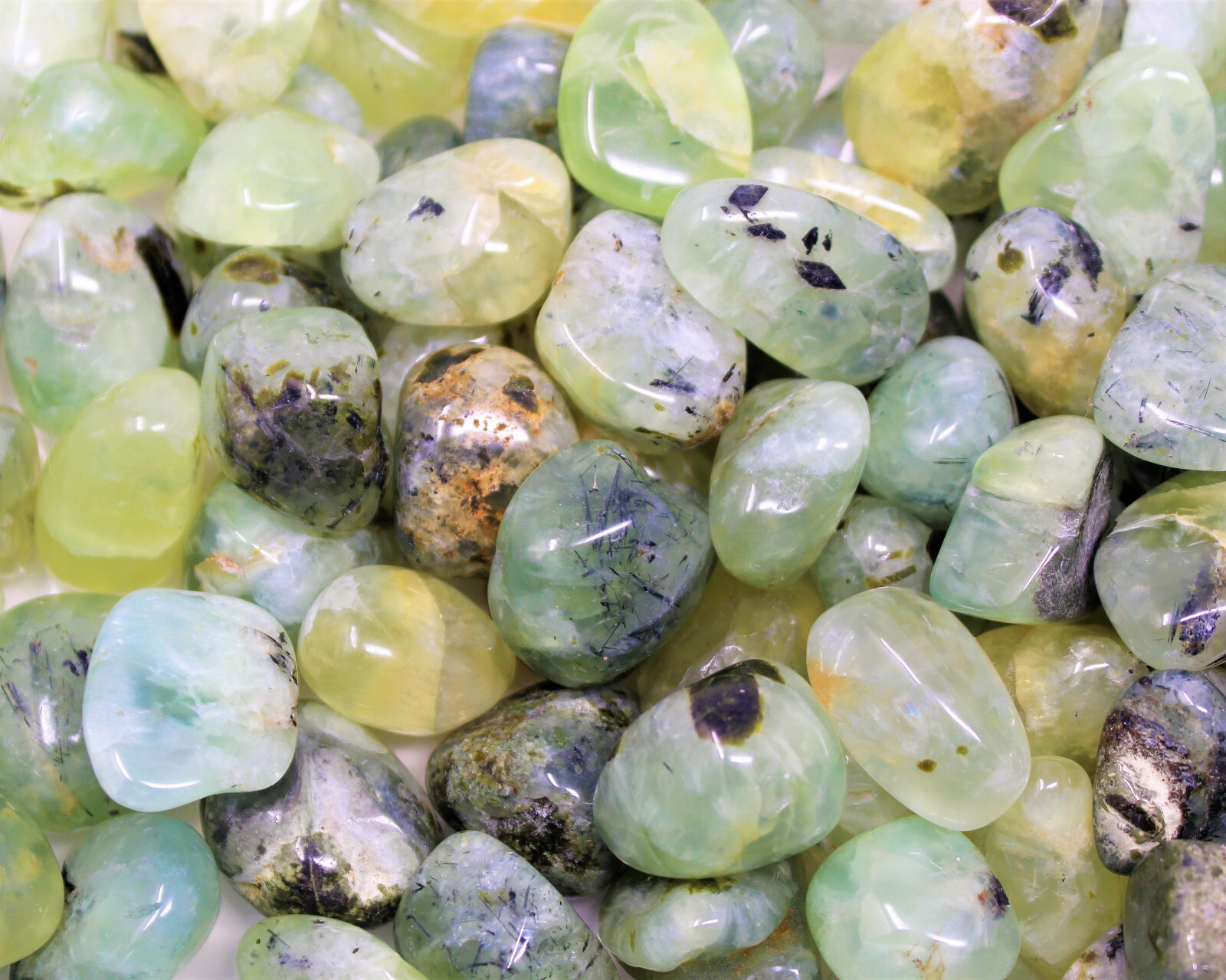 1/4 lb Prehnite with Epidote Tumbled Stones (Crystal Healing Reiki) 4 oz